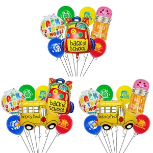 Kit de ballons rentrée scolaire avec bus jaune et ballons en forme de crayon