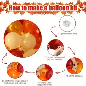 DIY Herbst Girlande Set mit Ahornblättern und LED-Lichterketten für Partydekorationen