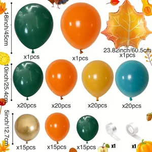 Thanksgiving balloon arch kit with maple leaf foil balloon and assorted latex balloons