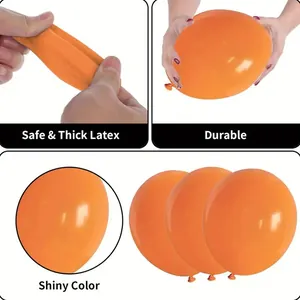 Details von glänzenden orangefarbenen Latexballons aus dickem und langlebigem Material