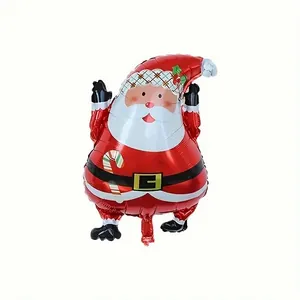 Detail of Santa Claus foil balloon with metallic finish for Christmas party decoration