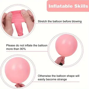 Détails d'instruction montrant l'étirement et le gonflage des ballons de fête prénatale