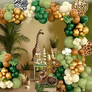 127pcs jungle animal balloon garland arch kit with tiger and leopard prints for party decor