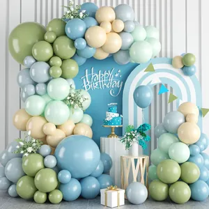 Avocado Green Fog Blue Balloon Garland Arch Kit Morandi Latex Balloons For Birthday Wedding Baby Shower Party Decorations