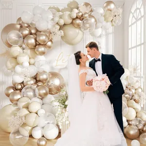 Elegant champagne gold balloon garland arch kit for wedding and birthday party decor