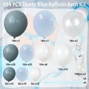 Kit ghirlanda di palloncini Morandi crema rosa blu 134 pezzi per decoro baby shower