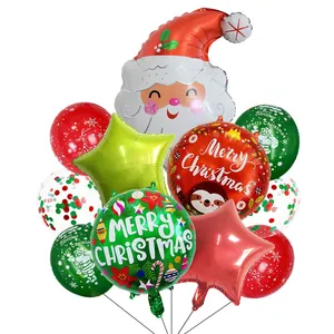 Christmas Balloons Santa Claus Snowman Aluminum Foil Latex For Party Home Decoration Merry Christmas Party Decorations