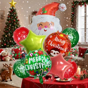 Christmas party balloon set with Santa foil balloons and Merry Christmas latex balloons