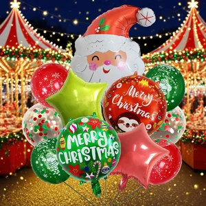 Christmas balloon set with Santa foil balloons and latex confetti for party decoration