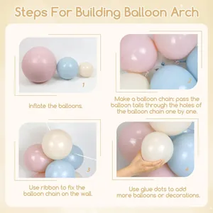 Schritt-für-Schritt-Anleitung für blau-rosa Ballon-Girlande mit DIY-Montagezubehör