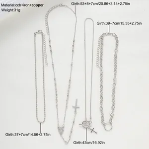 Especificaciones de medidas y materiales del conjunto de collares de plata