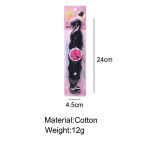 Detail view of a 24cm flexible foam hair styling tool in original pink card packaging