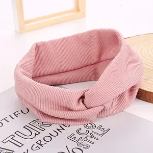 Women's Vintage Knitted Twisted Headband Ribbed Elastic Cross Knot Hair Band For Daily Fashion Hair Accessories