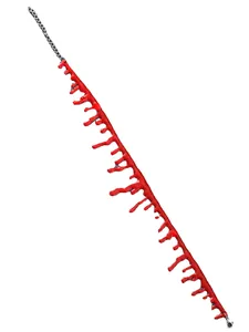 Realistic red blood drip necklace with silver chain for Halloween horror cosplay costumes