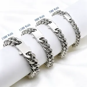 Minimalist Stainless Steel Cuban Link Bracelet For Men Women Hip Hop Polished Gold Silver Chain Bracelet Fashion Jewelry Gift