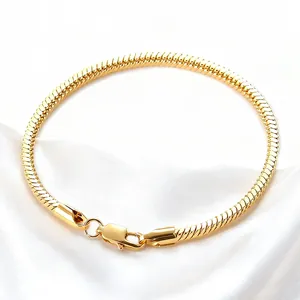 Minimalist 304 Stainless Steel Square Snake Bone Chain Bracelet For Men Women Gold Silver Black Fashion Jewelry Daily Gift
