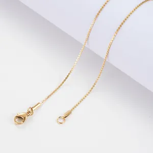 Golden 304 stainless steel S-shaped flat chain necklace with lobster clasp closure
