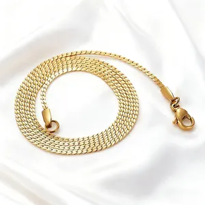 Damen Minimalistisch Edelstahl Flache Schlangenkette Halskette Gold Silber S-Form Schlüsselbein Choker Schmuck Geschenk