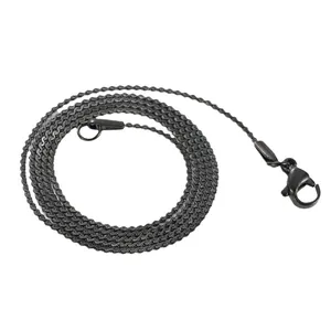 Minimalist black 304 stainless steel S-shaped thin chain necklace with lobster clasp