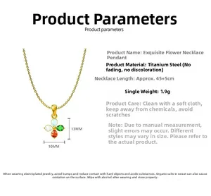Detail view of colorful four-leaf clover pendant with exact dimensions 10x13mm