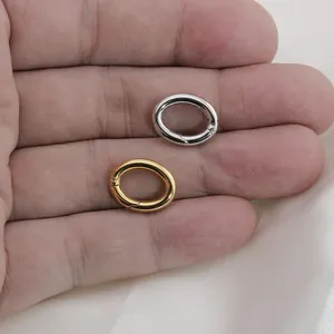 Oval stainless steel spring ring clasps in gold and silver finish for DIY bags