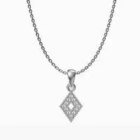 Detailed view of silver square pendant necklace with textured surface and cut-out center