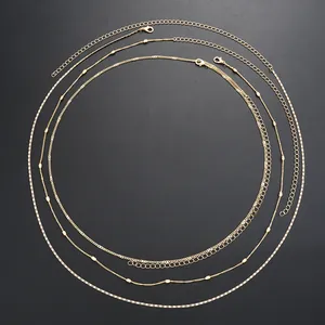 Sexy multi-layer gold metal body chain with pearls and sequins for women fashion