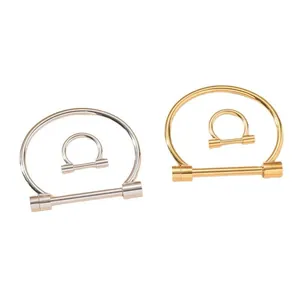 Anelli a D in acciaio inossidabile lucido oro e argento per borse e accessori