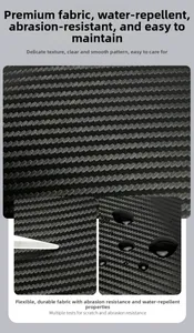 Detail of waterproof carbon fiber texture fabric with scratch-resistant surface for men's bag