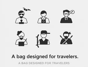 Icons showing multi-scenario use for hardshell chest bag including drone and photo use