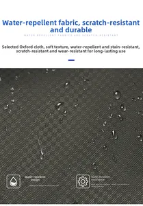 Detailed view of water-repellent and scratch-resistant oxford fabric texture on chest bag