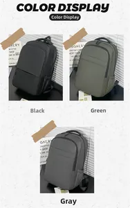 Waterproof business laptop backpack for men in black, green, and khaki color options