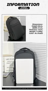 Detailed size specifications of the waterproof black laptop backpack showing 44x31x15cm
