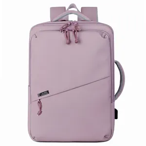 Mochila para Portátil de Negocios Tejido de Película Impermeable Gran Capacidad Bolsa de Viaje Con Puerto de Carga USB para Hombres Mujeres Daypack Profesional Casual