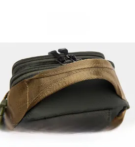 Detail of reinforced padded handle and durable stitching on tactical oxford chest bag