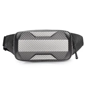 Borsa da Petto Rigida Techwear da Uomo Impermeabile Texture in Fibra di Carbonio Borsa a Tracolla Casual Leggera