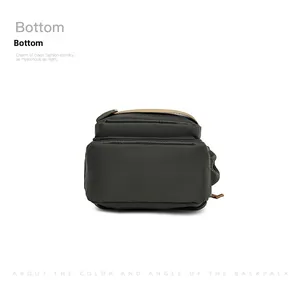 Detailed bottom view of waterproof oxford chest bag showing durable fabric and stitching