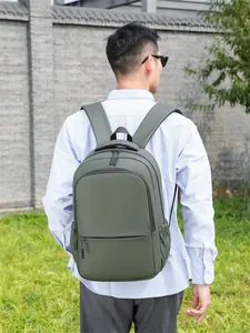 Waterproof olive green backpack for men featuring spacious compartments and ergonomic straps