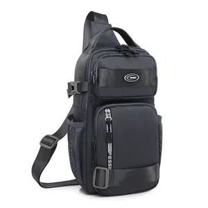 Men Large Capacity Oxford Fabric Chest Bag Waterproof Multi-Pocket Tactical Sling Bag Sport Shoulder Crossbody Bag For Travel