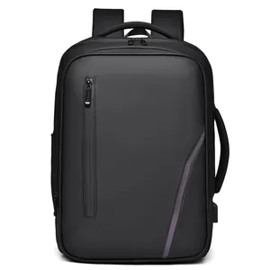 Large Capacity Business Laptop Backpack For Men Waterproof Oxford Cloth Travel Bag With USB Charging Port Luggage Strap