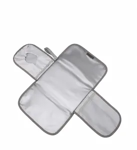 Detail view of foldable baby diaper changing pad with storage pocket and 33x60cm dimensions