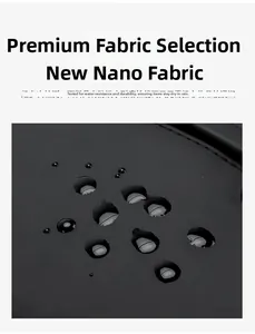 Macro shot of water-repellent nano fabric detailing for waterproof crossbody bag