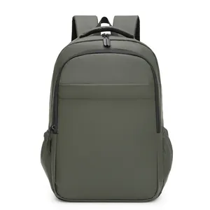 Waterproof olive green business backpack for men with large capacity and laptop storage