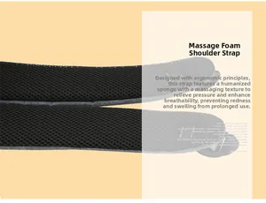 Close-up of ergonomic honeycomb mesh shoulder straps with thick massage foam padding