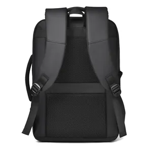 Business laptop backpack with breathable mesh back padding and luggage strap