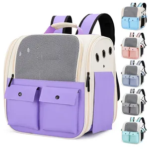 Large Capacity Breathable Pet Carrier Backpack For Cats Dogs Waterproof Oxford Cloth Travel Bag For Outdoor Hiking Use