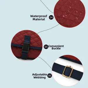 Detail aus wasserfestem Steppstoff mit Steckschließe und verstellbarem Gurt