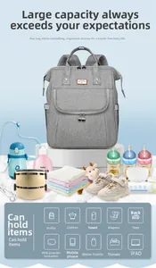 Detailed interior storage showing capacity for baby bottles, clothes and electronics