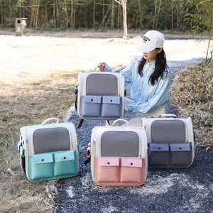 Breathable pet backpack carrier for cats and dogs in multiple colors for outdoor travel