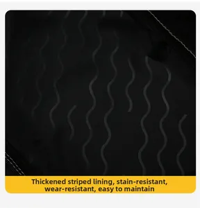 Detail of thickened striped polyester lining for travel bag showing wear-resistant texture